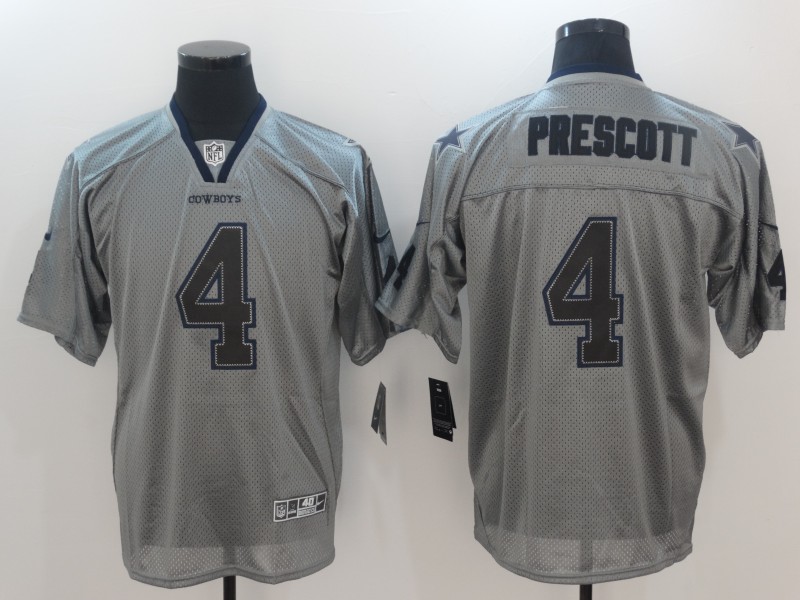 Men's Dallas Cowboys Dak Prescott #4 Gray Team Jersey